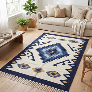 Luxury Handmade Turkish Kilim Area Rug Flatweave Carpet Abstract Pattern Custom High-End Design Eco-Friendly Kilim Bedroom Rugs - Product Image 5