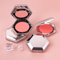 Fard à joues végétalien pigmenté sur mesure pour usine, logo OEM, 8 couleurs avec emballage doré, blush mat, maquillage de luxe