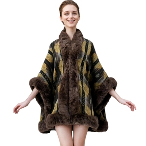 Chal tipo capa vintage para mujer con ribete de piel sintética, cómodo, a cuadros, con frente abierto, cálido y elegante, para bodas y fiestas - Product Image 6