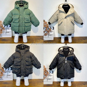Veste polaire à capuche d'hiver pour garçons avec doublure en duvet et plumes en coton imperméable et coupe-vent longueur régulière imprimé animal - Product Image 3