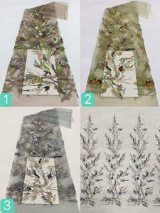 ผ้าปักลายดอกไม้ผีเสื้อสีชมพูเขียวทอง ผ้าทูลล์หลากสี มีสินค้าพร้อมส่ง จัดส่งรวดเร็ว สหรัฐอเมริกา ยุโรป ตะวันออกกลาง - Product Image 6