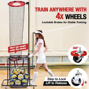 Filet d'entraînement pour passeur <span class=keywords><strong>de</strong></span> volley-ball, 6 réglages <span class=keywords><strong>de</strong></span> hauteur et 5 réglages d'angle, équipement d'entraînement pour passeur <span class=keywords><strong>de</strong></span> volley-ball avec tissu cible - Product Image 6