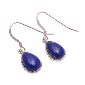 925 Sterling Silver Natural Lapis Gemstone Dangle Boucles d'oreilles Design Unique Custom Silver Jewelry Exportateur - Product Image 1