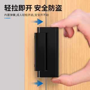 Serrure de meuble antivol, loquet de porte interne en alliage de zinc, sans clé, durable, design minimaliste, argent - Product Image 3
