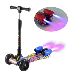 新款儿童电动滑板车带喷雾儿童滑板车<span class=keywords><strong>3</strong></span>轮折叠喷雾火箭滑板车儿童 - Product Image 1