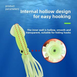 Señuelo de Pesca Artificial de PVC de Alta Calidad, 10 cm, 9.5 g, Luminoso, con Forma de Calamar, para Pesca en Agua Salada y Océano - Product Image 4