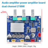 Carte d'amplificateur audio stéréo de classe D VIRE TPA3116D2 2*50W, module d'amplificateur audio numérique haute puissance à double canal