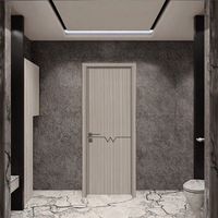 Porte de salle de bain intérieure plate en matériau composite fini, résistante à l'eau, minimaliste, HEHAI, garantie 1 an, hôpital, hôtel, chambre à coucher
