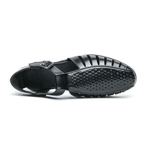 Nuevos modelos Sandalias y zapatillas masculinas de alta calidad Hebilla clásica Negro Inglaterra Diseño Top Zapatos de cuero de vaca Verano <span class=keywords><strong>Roma</strong></span> Moda - Product Image 4