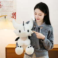 En gros : Jouets en peluche dragon, Coussins en peluche, Jouets en peluche monstre personnalisés, Jouet en peluche dragon noir et blanc