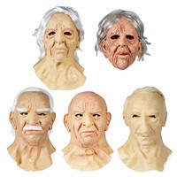 Masque de vieil homme en latex et silicone, 5 styles, masque facial réaliste avec rides, costume d'Halloween, masque intégral pour adultes