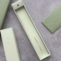Boîte à tiroir rigide personnalisée biodégradable et écologique, emballage en papier recyclé, logo en relief, boîte cadeau durable pour l'encens et le thé