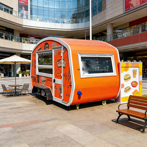 Reinforced Body Food <b>Trailer</b> Windproof Rainproof Mobile Catering Cart For Outdoor - Product Image 1