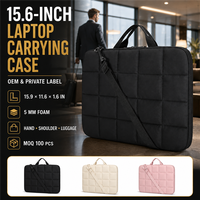 Étui de transport matelassé personnalisé OEM pour ordinateur portable avec mousse antichoc de 5 mm et organiseur pour le bureau, les trajets quotidiens et les voyages