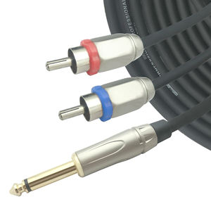 <span class=keywords><strong>Cable</strong></span> Premium de alta fidelidad de 6,35mm a 2RCA <span class=keywords><strong>Cable</strong></span> de audio 6,35 a 2RCA <span class=keywords><strong>Cable</strong></span> de audio <span class=keywords><strong>RCA</strong></span> <span class=keywords><strong>Jack</strong></span> de 6,35mm para HDTV y computadora - Product Image 2