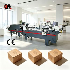 เครื่องพับและติดกาวกล่องกระดาษลูกฟูกอัตโนมัติ รุ่น 3A-580 พร้อมระบบควบคุม PLC สำหรับบรรจุภัณฑ์ขนมและกล่องอาหารแบบพกพา - Product Image 1