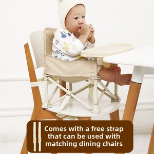 Chaise de salle à manger portable pliable pour bébé avec assiette et ceinture de sécurité, chaise de plage pour enfants, siège d'alimentation confortable pour enfant, camping  1503