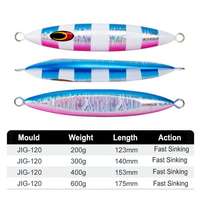 200g 300g 400g 500g 600g Leurres de pêche UV Squid Jig à coulée rapide, vertical, à chute lente, pour jigging en eau salée, Accessoires de pêche