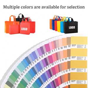 Wholesale Reusable Non-Woven Handled Grocery <b>Bags</b> with Shoulder Closure Flat Pocket & Custom Logo for Advertising <b>Gifts</b> Storage - Product Image 3