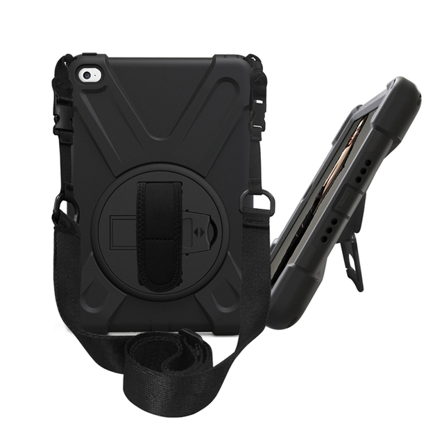 Hot Selling Hand Strap Handle Shoulder Belt Carry 360 Rotating Heavy Duty Armor Tablet Case for iPad Mini 4/5