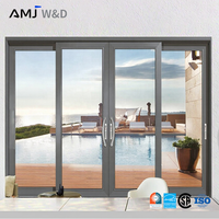 Portes coulissantes commerciales en alliage d'aluminium, système de porte coulissante en verre insonorisé pour bureau, école
