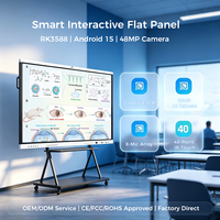 Layar Panel Datar Interaktif Android 15 65 Inci IFPD 4K Layar Sentuh LCD Papan Pintar Interaktif untuk Pendidikan dan Konferensi