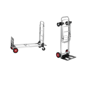 Aluminium 4-Rad Faltbarer Tragbarer Handgezogener Kurier-Logistikwagen 150KG Flachbett-Frachtwagen Plattform OEM Lagerwerkzeuge - Product Image 5