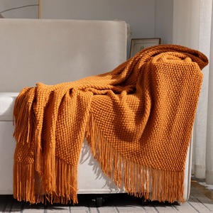 Plaid floral tissé doux pour la peau, fait main, portable, léger, tricoté pour la maison, l'hôtel, l'avion, les voyages, toutes saisons - Product Image 1