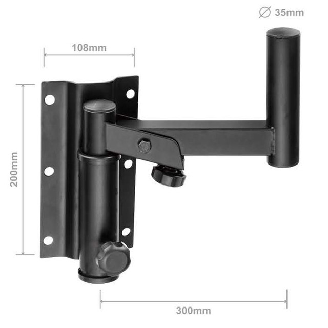 VST-19A Speaker Wall Mount Heavy Duty Black Speaker Stand