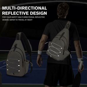 Sac de pickleball en polyester de voyage tendance, échantillon gratuit, sac de pickleball à bandoulière pour hommes et femmes, sac à dos léger à bandoulière - Product Image 6