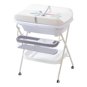 Muebles de Guardería Multifuncionales Portátiles de Plástico, <span class=keywords><strong>Cambiador</strong></span> de Bebé con <span class=keywords><strong>Bañera</strong></span> y Estantes de Almacenamiento para Bebés de 0 a 12 Meses - Product Image 1