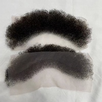 Patch frontal de cheveux humains attaché à la main 4mm Afro Kinky Curl Full Lace Frontal Hairline Shadow Stick Liner pour femmes et hommes