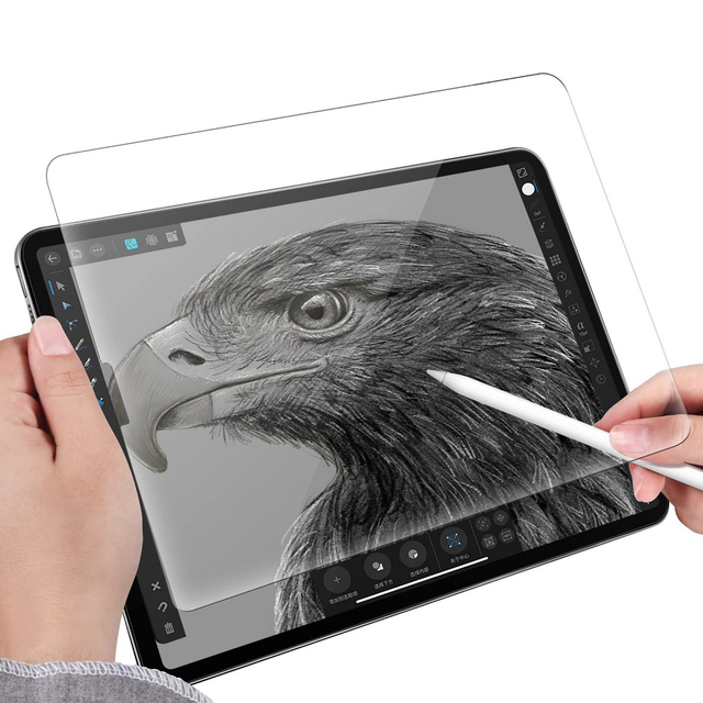 2024 New Tempered Glass Paper Screen Protector for iPad Pro Air 13 Inch 2 in 1 Matte Glass with Paper Film for iPad 12.9 Inch