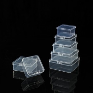 Transparent Square Plastic Storage Box With Lid PP Material <b>Small</b> Size For Jewelry Organizing 3.5cm Tall Stackable Container - Product Image 1