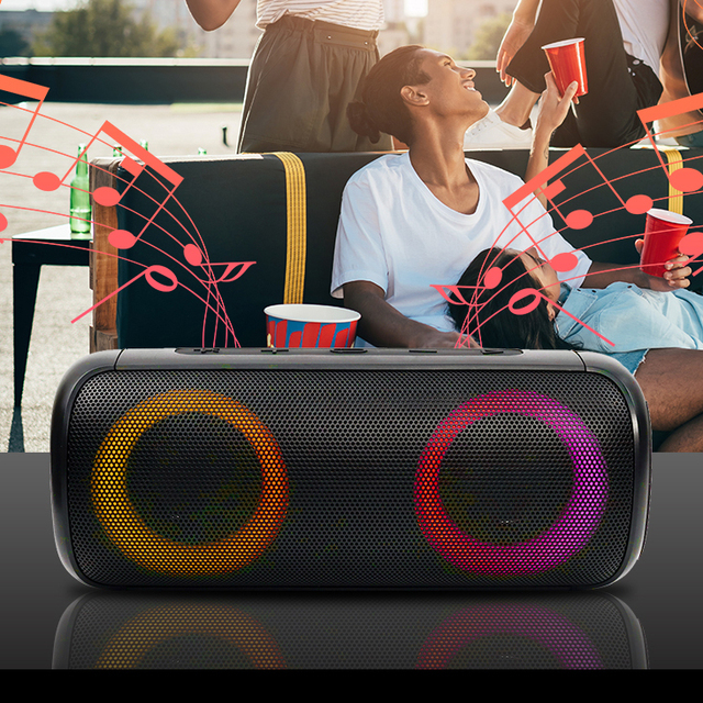 Hot Sale Low Frequency Waterproof boost Design Sound Processing Chip Colorful Lighting bluetooth Wireless Speaker