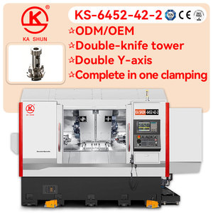 Tour CNC à double <span class=keywords><strong>broche</strong></span> personnalisé KS-6452-42-2 pour pièces industrielles de précision - Product Image 1