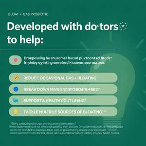 Échantillon gratuit de probiotiques contre les <span class=keywords><strong>ballonnements</strong></span> et les gaz, soutien proactif 5 en 1, 30 comprimés |   Herbes, <span class=keywords><strong>enzymes</strong></span> <span class=keywords><strong>digestives</strong></span>, pré- et postbiotiques - Product Image 2