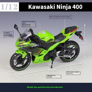 CCA Diecast <span class=keywords><strong>1</strong></span>:12 Kawasaki Ninja 400 modello giocattolo per bambini sterzo anteriore decorare modello di moto di simulazione in metallo - Product Image 2