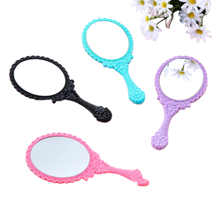 กระจกแต่งหน้าพกพาแบบวินเทจ ดีไซน์สวยงาม พร้อมด้ามจับ สไตล์เรโทร ขายดี - Product Image 3