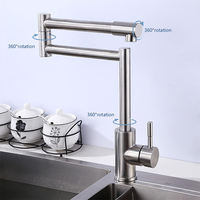 1080 °   Robinet de lavabo mural extensible intelligent, robinet de lavabo de salle de bain et de cuisine, robinet pivotant noir de luxe, extension de robinet pour remplir les casseroles