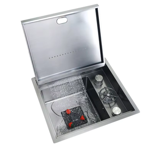 Ensemble d'évier de cuisine <span class=keywords><strong>avec</strong></span> robinet extractible, couvercle coulissant à amortissement, <span class=keywords><strong>petit</strong></span> évier simple encastré, <span class=keywords><strong>bassin</strong></span> de lavage de vaisselle de style <span class=keywords><strong>cascade</strong></span> - Product Image 2