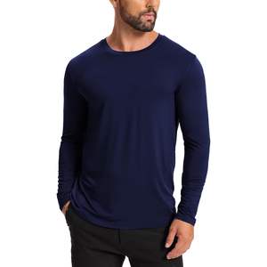 <b>Men's</b> BambooLong Sleeve Sleep Shirt Cloud Soft Moisture Wicking Relaxed Fit Tencel Modal Cotton Loungewear <b>Top</b> - Product Image 1