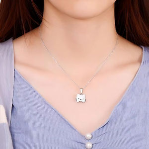 Collier avec pendentif chat mignon personnalisé, collier en acier inoxydable plaqué, vente directe d'usine - Product Image 5