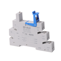 Relais miniature AC/DC électromagnétique à visser RY-ELE 41F-2Z-C2-1, étanche, en PA66+GF20, 16A 250VAC, bipolaire 2CO DIN