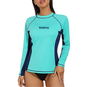 Camiseta Deportiva de Protección UV Personalizada OEM, de Poliéster/Spandex, Manga Larga, con Logotipo Impreso Digitalmente, para Mujer - Product Image 1