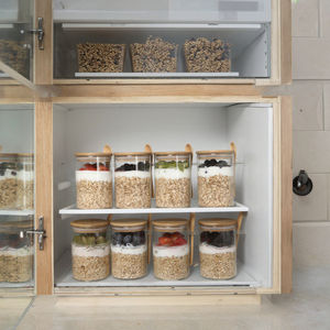 YOLOWE HOME Pots en verre <span class=keywords><strong>de</strong></span> 18 oz pour la préparation des repas, contenants pour les flocons d'avoine du jour au lendemain, couvercles en bambou, cuillères, collations pour le petit-déjeuner, pudding aux graines <span class=keywords><strong>de</strong></span> <span class=keywords><strong>chia</strong></span>, rangement - Product Image 6