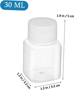 Bouteille en plastique PET carrée transparente de 1 oz (30 ml) - Product Image 6