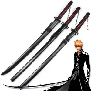 Kurosaki ichigo Japanese Katana Wood Swords Anime Cosplay Weapon Bleach Sword