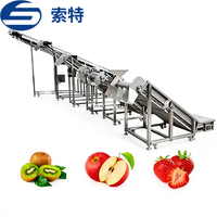 Ligne d'élevage et de lavage pré-impulsionnement pour pommes de terre, fruits et légumes - 500 kg, motorisée, en acier inoxydable SUS 304/316, haute capacité, commande automatique