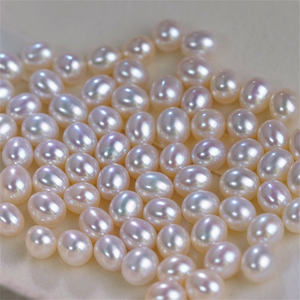 Gota de agua dulce natural cultivada, Perla de agua dulce ovalada real de 8-9mm, 3a - Product Image 3